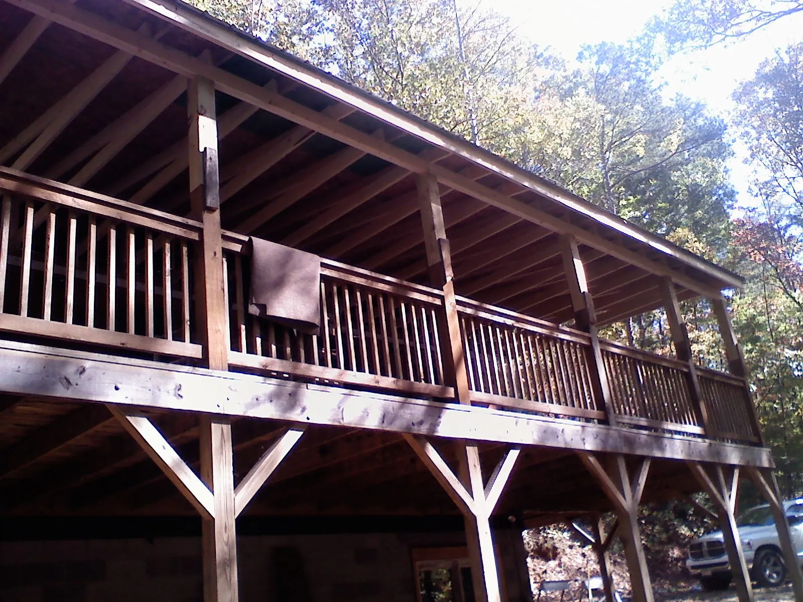 Timber framing under a new elevated porch and deck — Roof Leak Repair in Sewell by Roofing Brothers